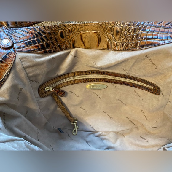 Brahmin Open Top Toasted Melbourne Retro Double Strap Carla Market Tote - Picture 6 of 15